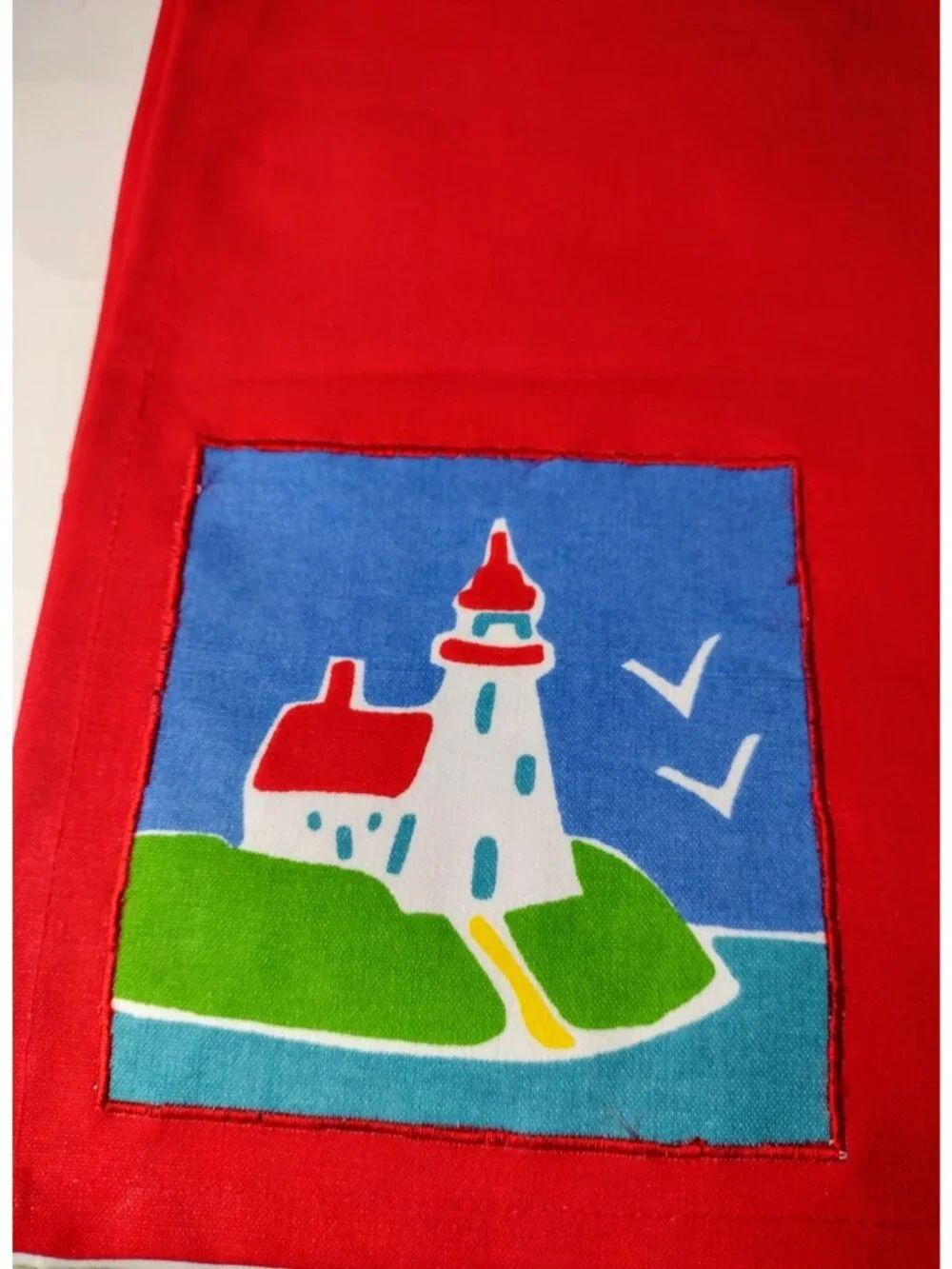 Newbridge Coastal Lighthouse Placemats Set of 4 New Red Nautical Canvas